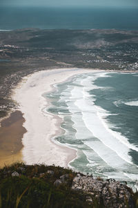Aerial view of beach against sky