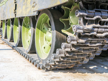 Close-up of a row of vehicle