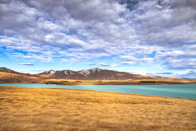 Beautiful view along the godley peaks road to the adrians place, canterbury, new zealand.