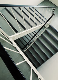 Low angle view of spiral staircase in building