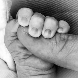 Close-up of baby hand