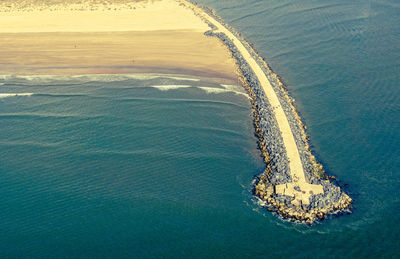 High angle view of shore at beach