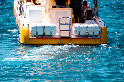 Boat sailing in sea