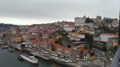 High angle view of cityscape against sky