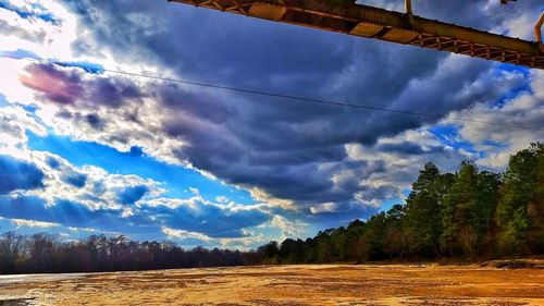Scenic view of landscape against cloudy sky
