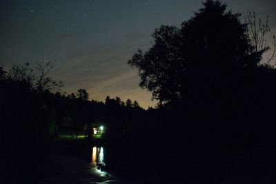 Scenic view of landscape against sky at dusk
