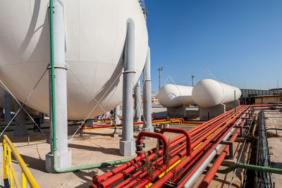 Panoramic view of factory against clear sky