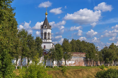 View of bell tower with the church of st. alexander nevsky in vladimir kremlin, russia