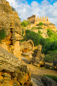 Old ruins of temple against sky