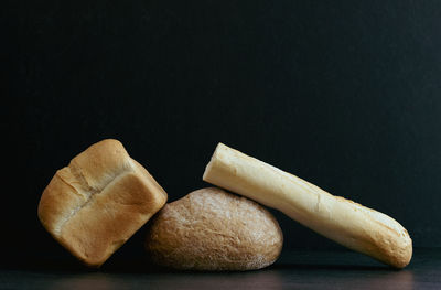 Close-up of food on black background