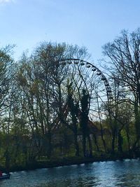 Scenic view of river amidst trees against sky