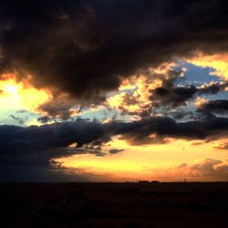 Dramatic sky over landscape