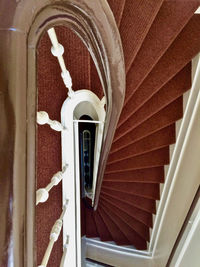 Close-up of staircase of building