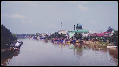 Boats in harbor