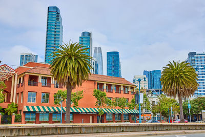 Low angle view of buildings against sky