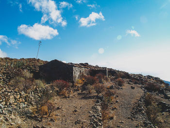 Scenic view of rocks against sky