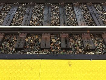 High angle view of railroad tracks