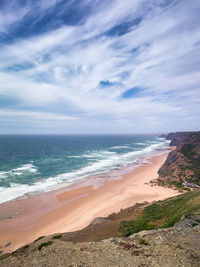 Scenic view of beach against sky