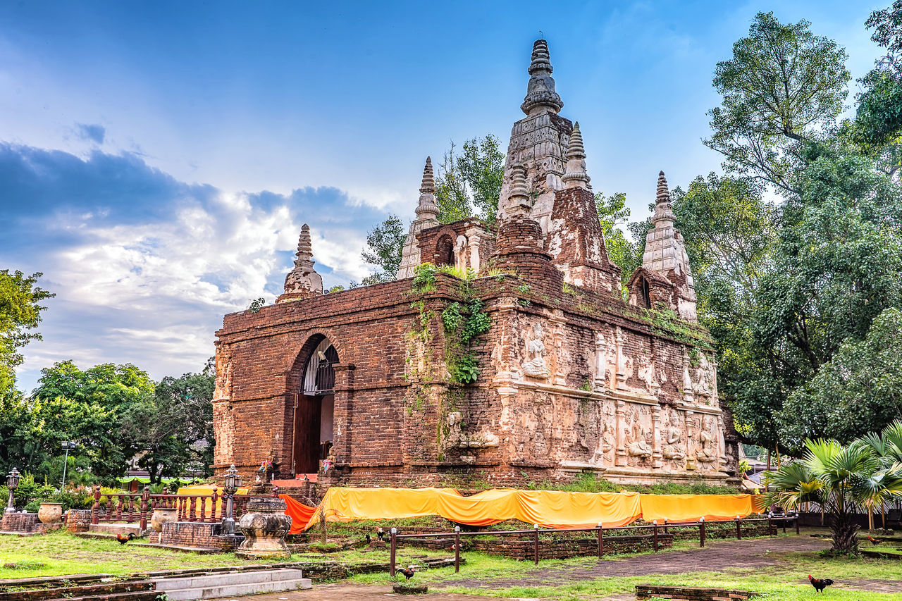 TEMPLE AGAINST BUILDING