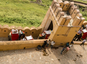 People working at construction site