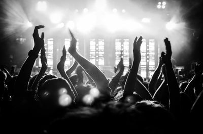 Crowd enjoying music concert