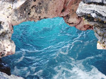 Scenic view of blue water