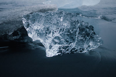 Close-up of water splashing in sea