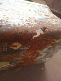 Close-up of rusty water