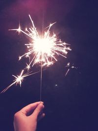 Firework display at night