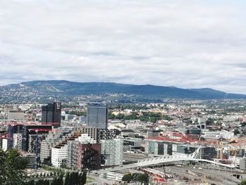 High angle view of city