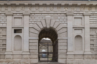 The beautiful facade of the famous palazzo te in mantua