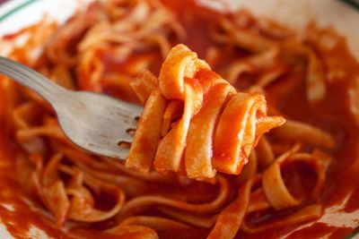 Close-up of fork with pasta