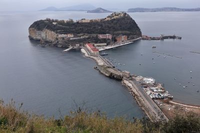 High angle view of sea shore