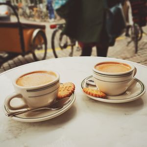 Close-up of coffee on table