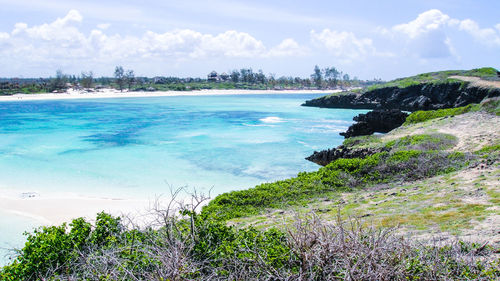 View of sea against cloudy sky