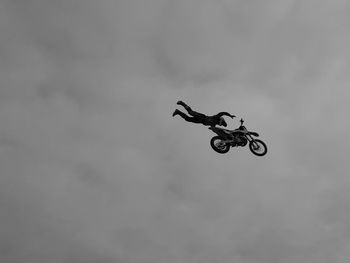 Low angle view of person performing stunt