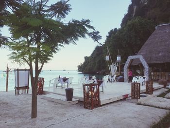 Scenic view of beach against sky