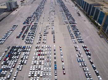 High angle view of traffic on road