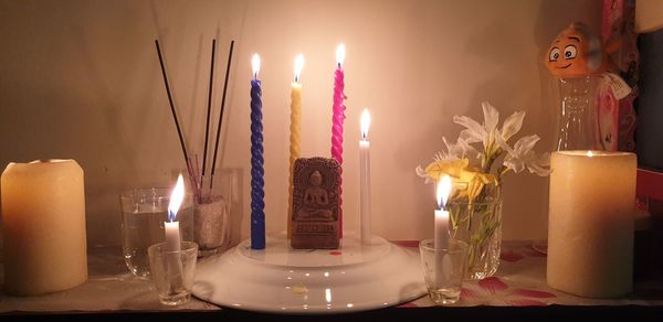 The powerfully candle for puja