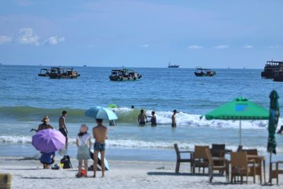 Group of people on beach