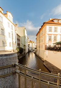 Canal amidst buildings against sky in city