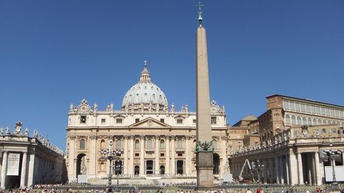 St peters basilica against clear blue sky