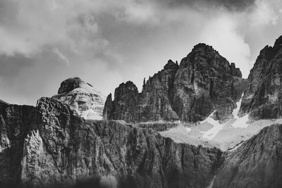 Panoramic view of rocky mountains against sky