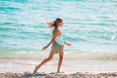 Full length of woman on beach