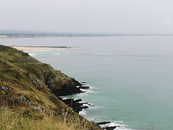 View of calm sea against clear sky