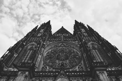 Low angle view of prague castle against sky