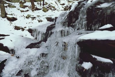 Close-up of frozen water