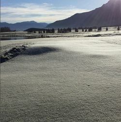 Scenic view of mountains against sky