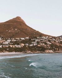 Scenic view of mountains against clear sky