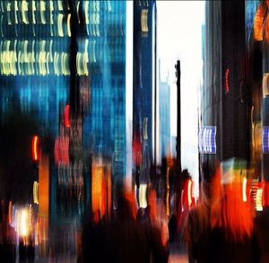 Woman standing in city